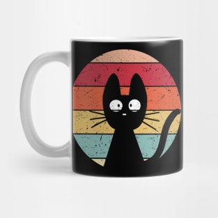 Retro Black Cat Lover Vintage Style Cats Cute Kitty Gift Mug